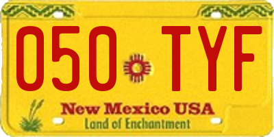 NM license plate 050TYF