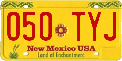 NM license plate 050TYJ