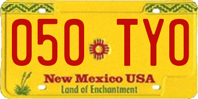 NM license plate 050TYO