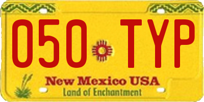 NM license plate 050TYP