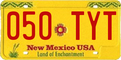 NM license plate 050TYT