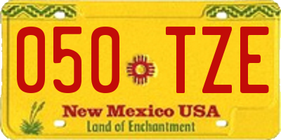 NM license plate 050TZE