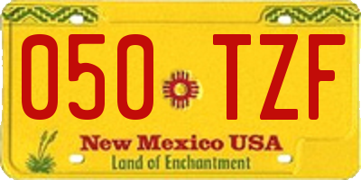 NM license plate 050TZF