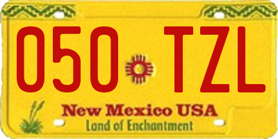 NM license plate 050TZL