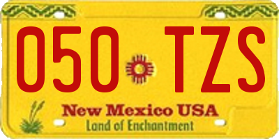 NM license plate 050TZS