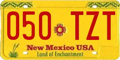 NM license plate 050TZT