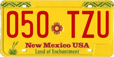 NM license plate 050TZU