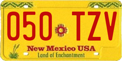 NM license plate 050TZV