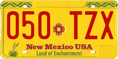 NM license plate 050TZX