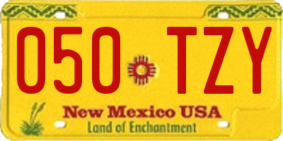 NM license plate 050TZY