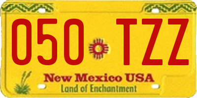 NM license plate 050TZZ