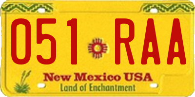 NM license plate 051RAA