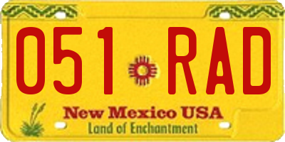 NM license plate 051RAD