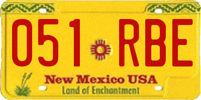 NM license plate 051RBE