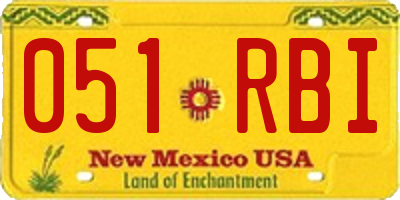 NM license plate 051RBI