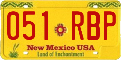 NM license plate 051RBP