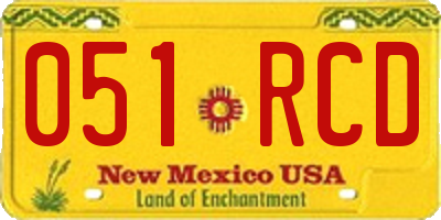 NM license plate 051RCD
