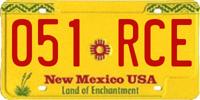 NM license plate 051RCE