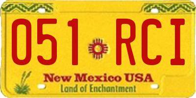 NM license plate 051RCI