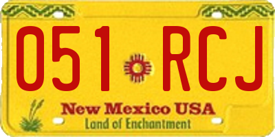 NM license plate 051RCJ