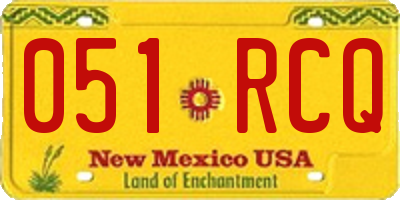 NM license plate 051RCQ