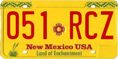 NM license plate 051RCZ