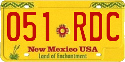 NM license plate 051RDC