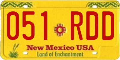 NM license plate 051RDD