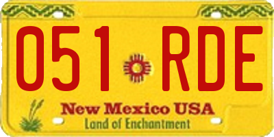 NM license plate 051RDE