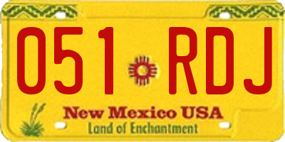 NM license plate 051RDJ