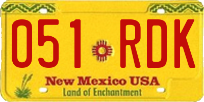 NM license plate 051RDK