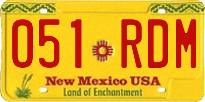 NM license plate 051RDM