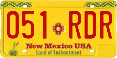 NM license plate 051RDR
