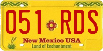 NM license plate 051RDS