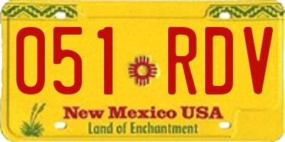 NM license plate 051RDV
