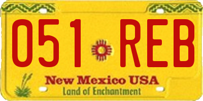 NM license plate 051REB