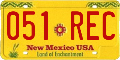 NM license plate 051REC