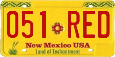 NM license plate 051RED