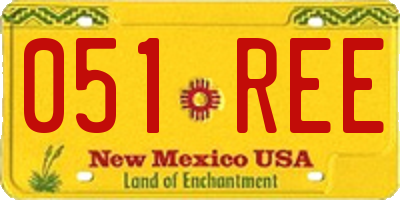 NM license plate 051REE