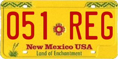 NM license plate 051REG