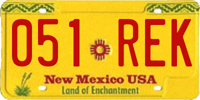 NM license plate 051REK