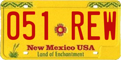 NM license plate 051REW