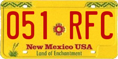 NM license plate 051RFC