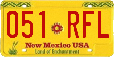 NM license plate 051RFL