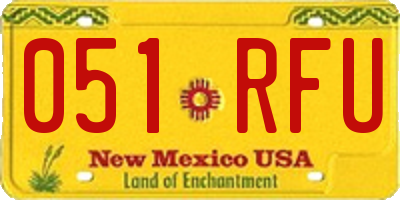 NM license plate 051RFU