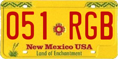 NM license plate 051RGB