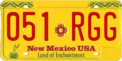 NM license plate 051RGG