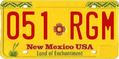 NM license plate 051RGM