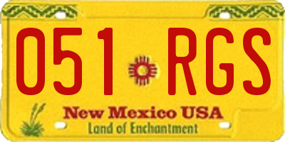 NM license plate 051RGS