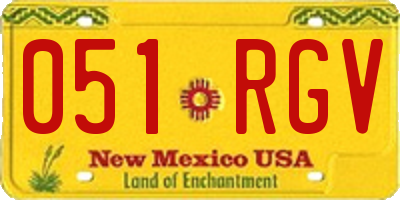 NM license plate 051RGV